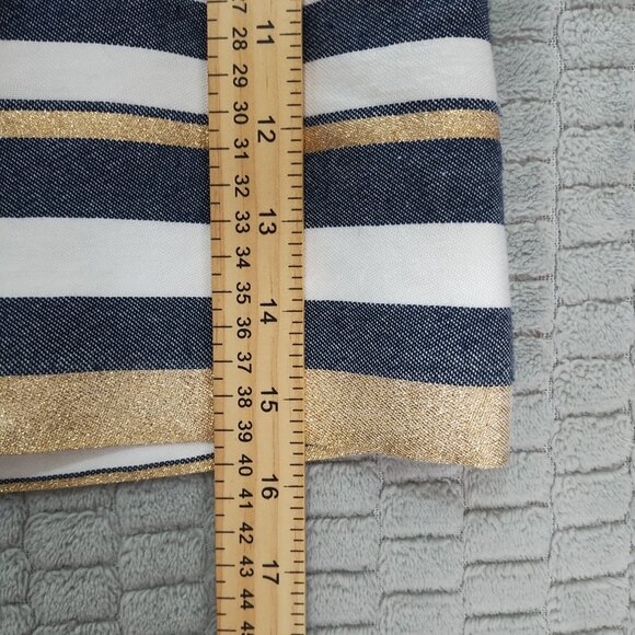J. Crew Striped Mini Skirt-Navy, Gold, White-Lined-Metallic-Sz 8 - Picture 12 of 12